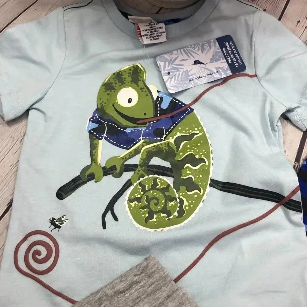 NWT 2t tommy bahama kids boy 4pc jogger set lizard